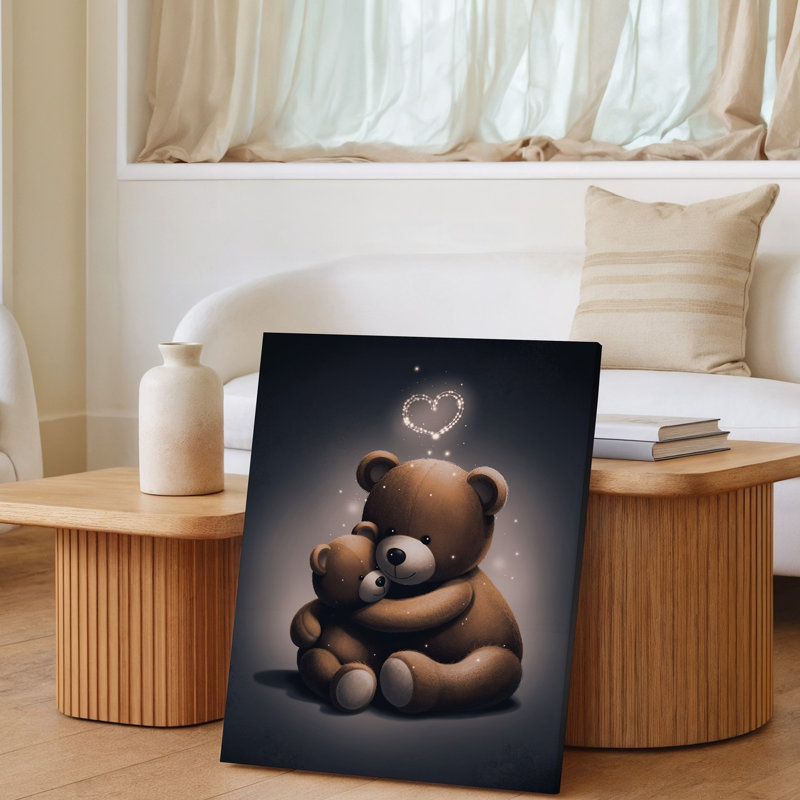 Toile dans un fond sombre légèrement illuminé, H 24 po x l 18 po