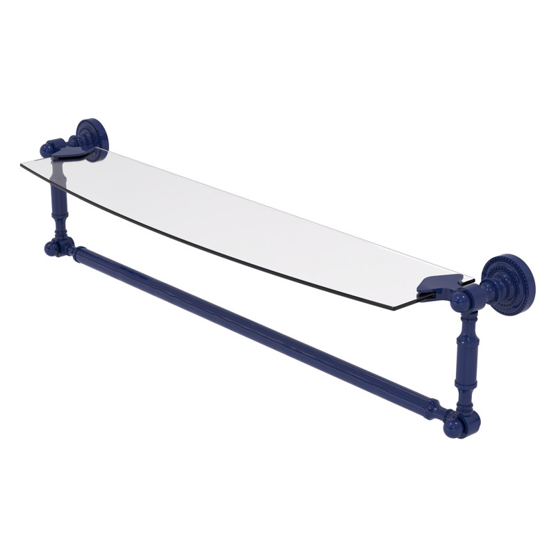 Tablette flottante avec barre à serviettes Dottingham, H 5 po x l 24 po x P 5 po, Bleu méditerranéen