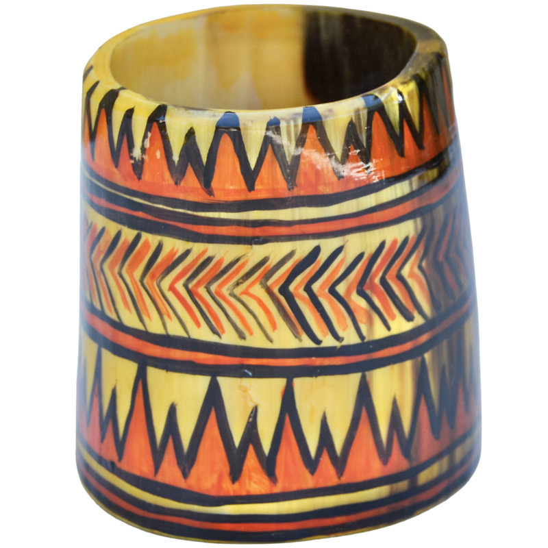 West-African Hand Painted Abstract Decorative Object