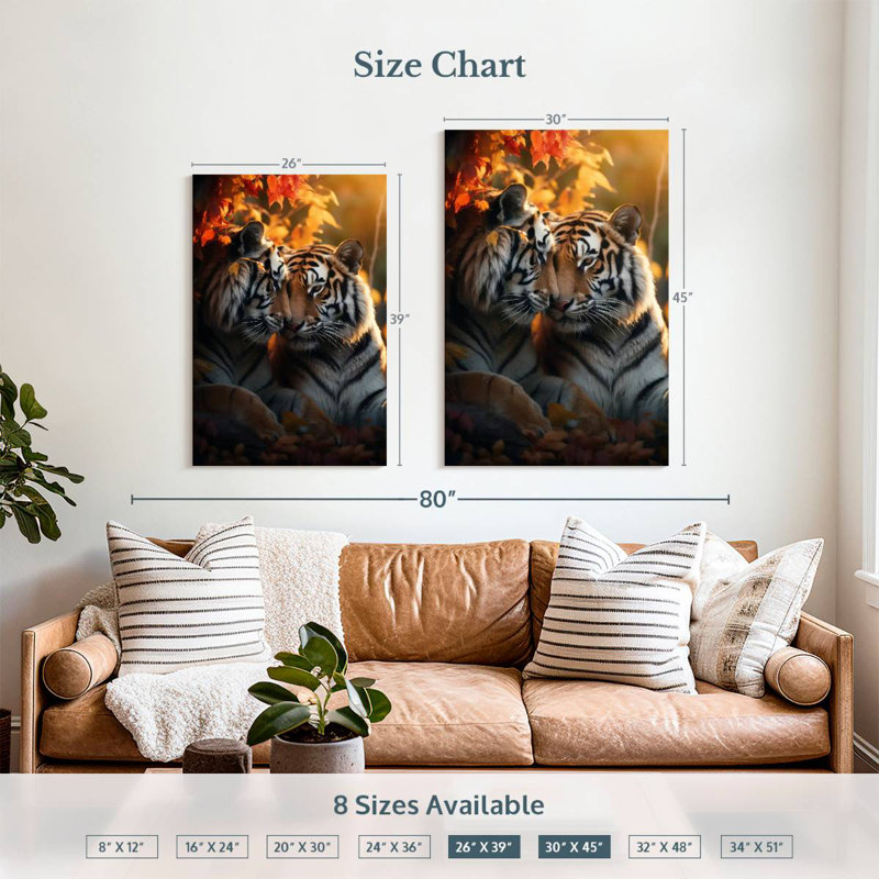 Brampt Romantic Tigers, 39" H x 26" W