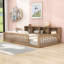 Lit en bois simple TG avec tablettes de rangement intégrées et ports de chargement USB-907095413
