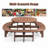 12 - Person Outdoor Round Picnic Table, Solid Wood Patio Dining Set, Stable Structure, DIY With Umbrella Hole