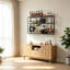 Wine Bottle & Glass Rack Black