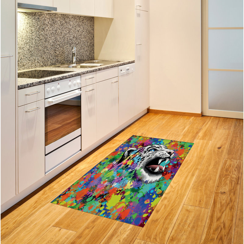 Psychedelic African High Density Long Fiber Poly Threads Decorative Area Rug Carpet, Rectangle 2'7" x 5'