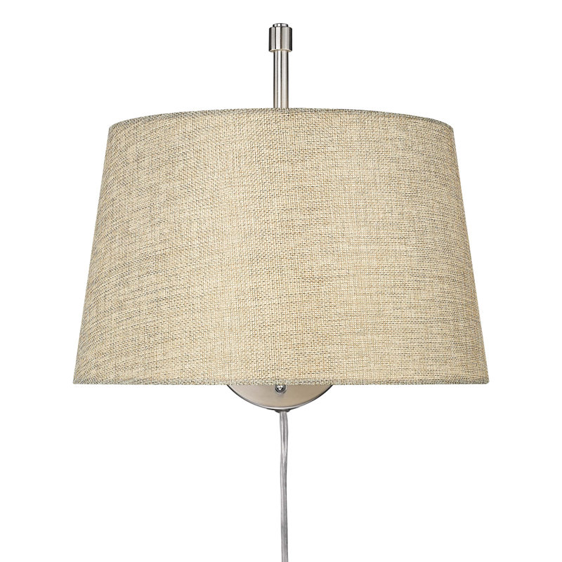 Ryleigh 1-Light Swing Arm in Pewter with Modern White, Natural, Pewter