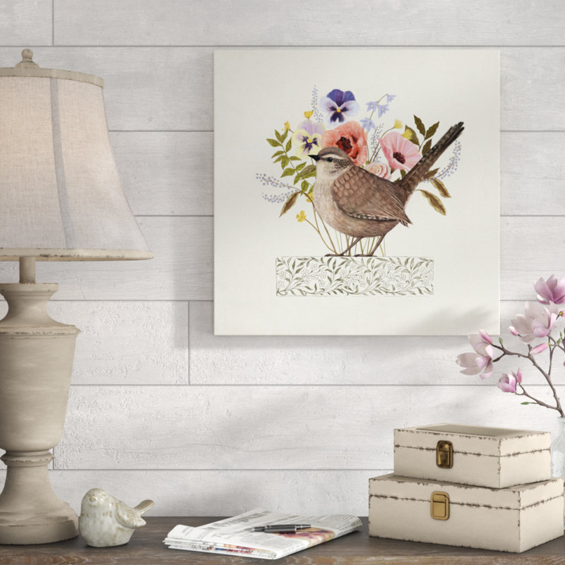 «Avian Collage I», peinture sur toile, H 20 po x l 20 po