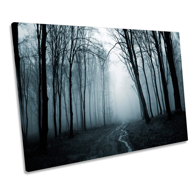 Misty Forest Landscape - Wrapped Canvas Print, 40.6cm H x 61cm W x 2cm D