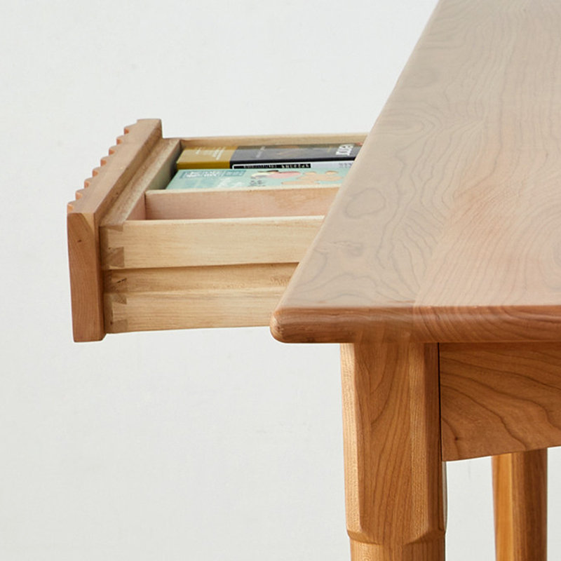 Modern Minimalist Durable Cherry Wood Dining Table, H 29,52 po x L 55,11 po x l 29,52 po