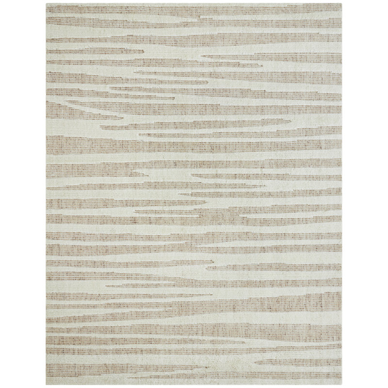 Hand Loomed Wool Striped Area Rug, 7'9" x 9'9"
