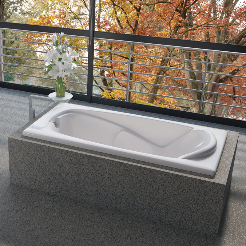 Tunnels 72" x 36" Drop In Air Acrylic Bathtub, White