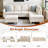 3-Piece Flannel Sectional Sofa-1288810900-1288810896