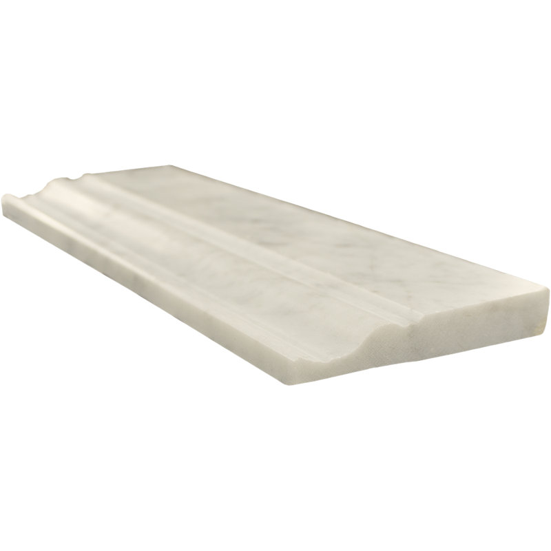 Plinthe blanche aspect marbre 4 3/4 "x 12" Carrara