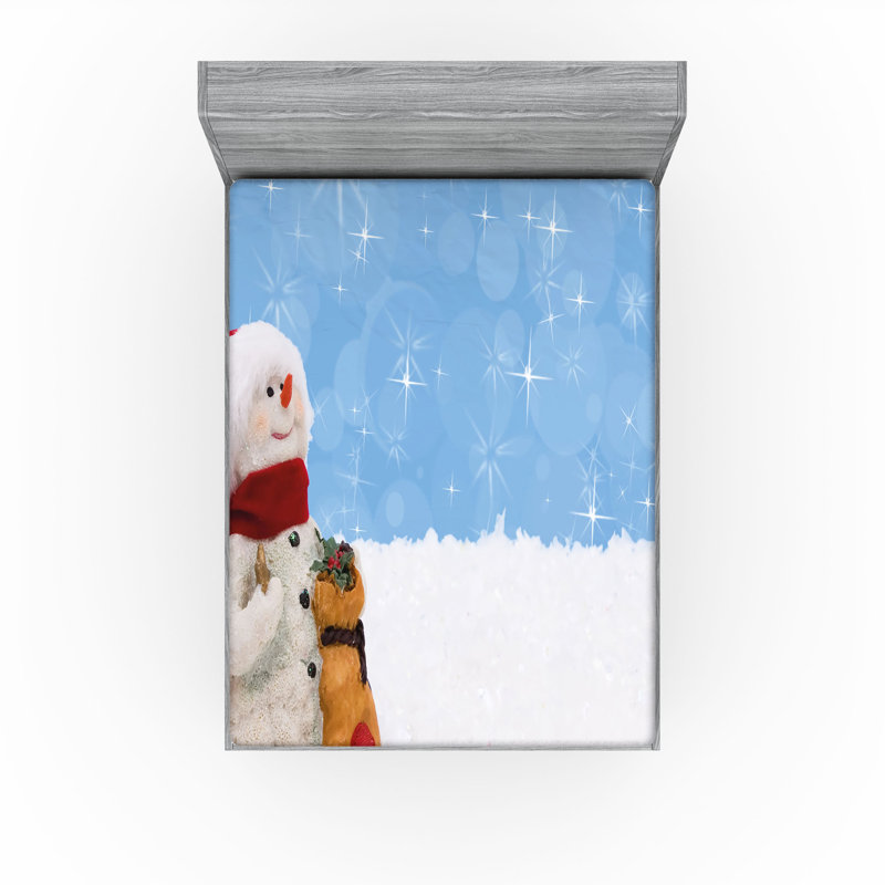 Multicolore drap-housse Ambesonne Snowman, Drap-housse de taille très grand