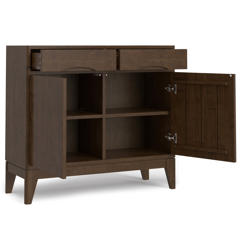 Armoire de rangement de 40 pouces en bois massif de couleur brun noyer