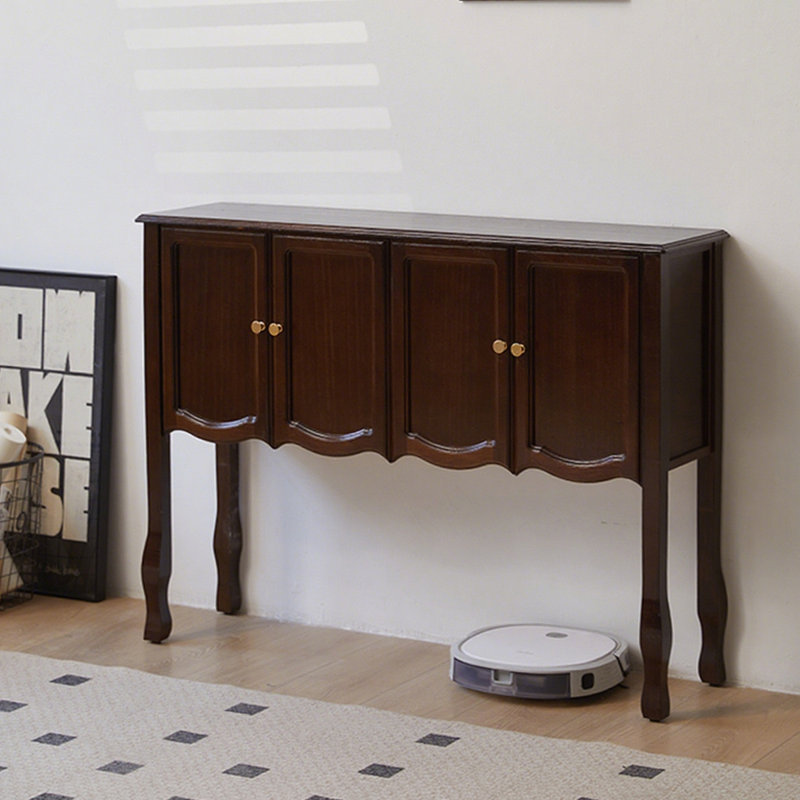 Dark Walnut Solid Wood Rectangular Console Table, 35.43" H x 47.24" W x 12.6" D