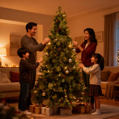 Lighted Artificial Christmas Tree