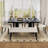 6 Piece Modern Faux Marble Dining Set With Geometric Legs, Upholstered Chairs & Bench, Easy Assembly For Kitchen And Dining Rooms, Dining Table Set-544675019-544675017-544675022
