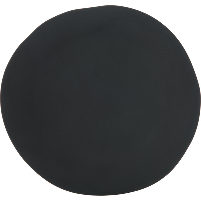 Melamine Rimless Plate 9", Cement, 12 Pack, Black