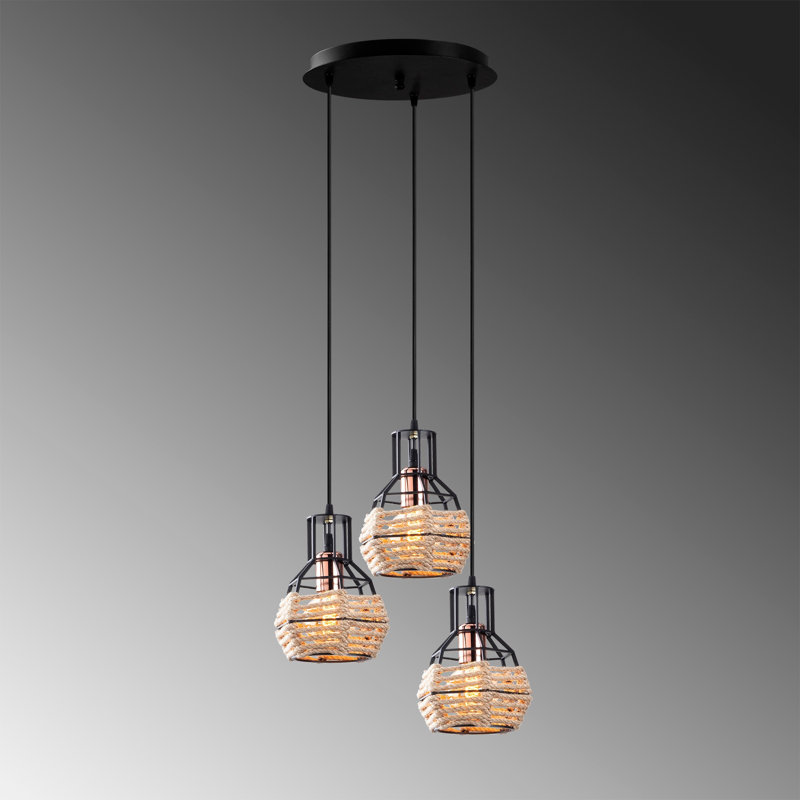 Luminaire suspendu géométrique à 3 lumières Hatherleigh