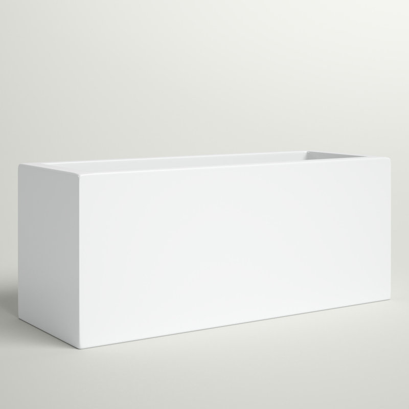 Bac à fleurs rectangulaire Cogburn Belmont, Blanc, H 20 po x l 48 po x P 18 po