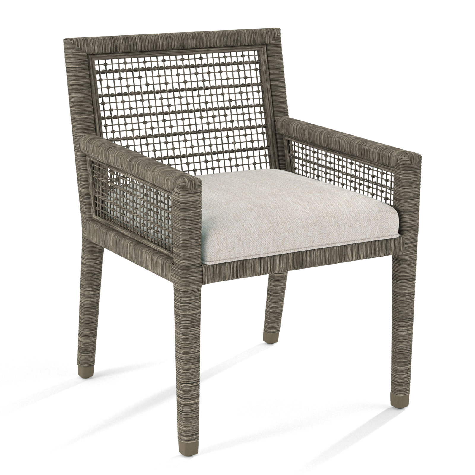 Glinda Dining Armchair, White Sugar Performance; 0863-91, Stone Hearth
