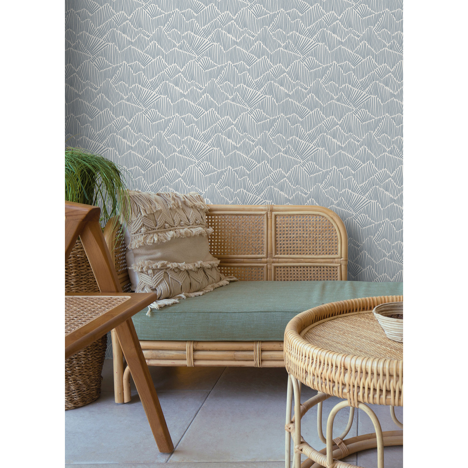 Adames Modern Peel & Stick Geometric Wallpaper, Perwinkle