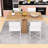 Foldable Kitchen Table with Storage Rack and 4 PU Leather Chairs-1480386077