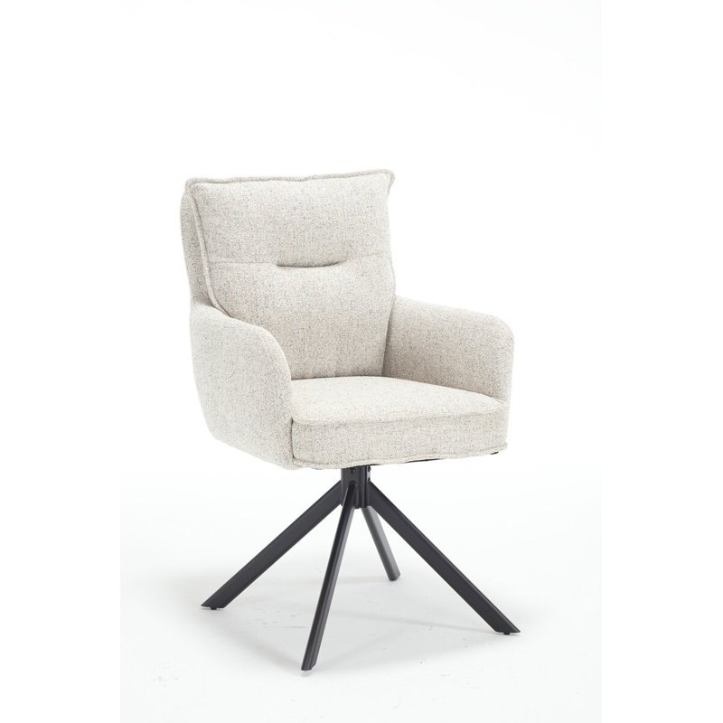 Stuhl 51cm H Polyester Upholstered Metal Parsons Chair, White