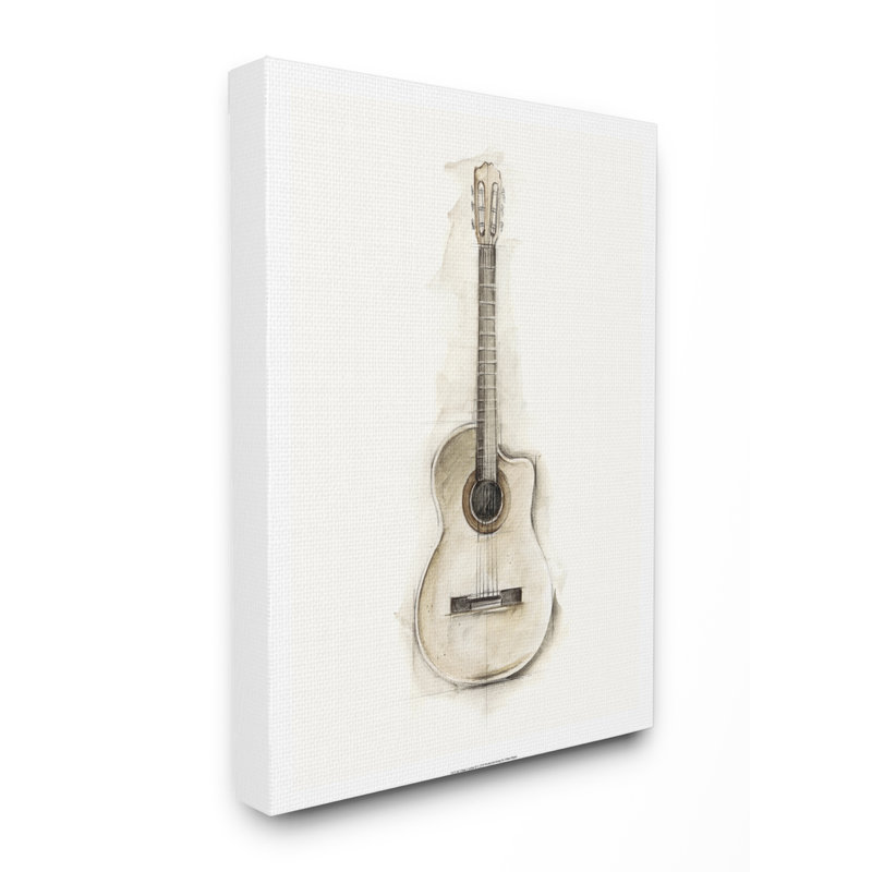 «Acoustique guitare», impression, H 16 po x l 20 po x P 1,5 po, Toile tendue