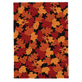 Millbrook Floral Handmade Tufted Black/Red/Orange Area Rug