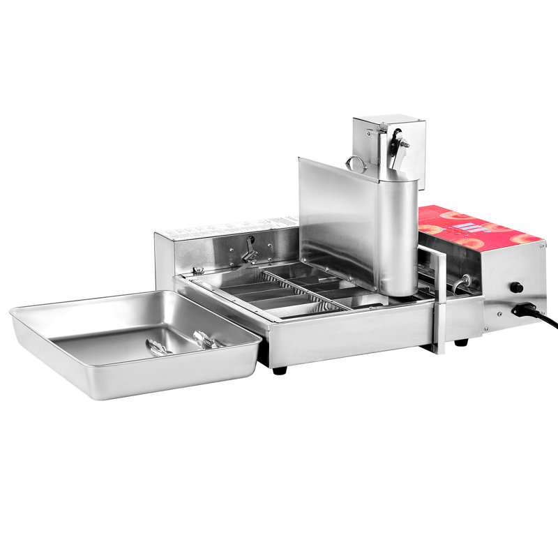 Commercial Automatic Donuts Machine, 6 Rows Donuts Making Equipment, 360 pcs/hour Electric High Power Doughnut Maker, Stainless Steel Frying Auto Fryer, with Intelligent Control
