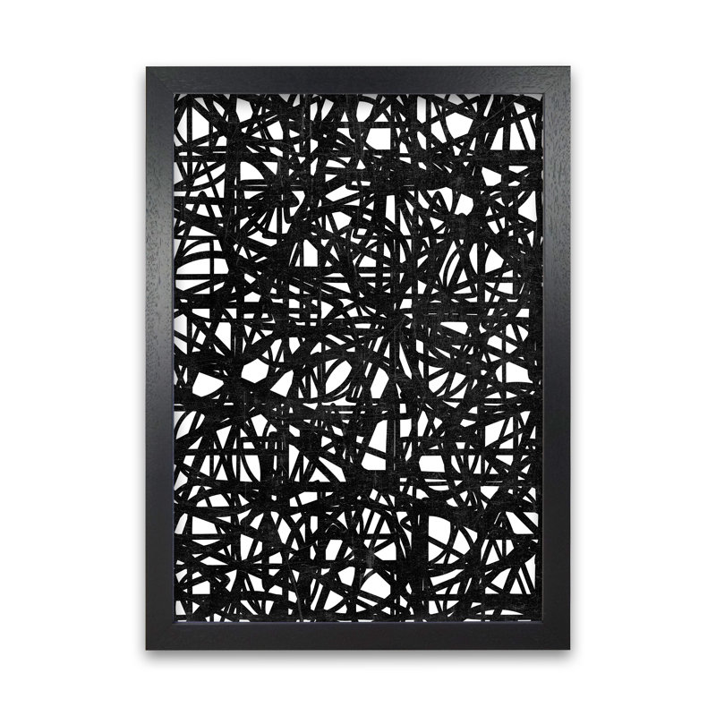 Black Graphic Original - Print, 30cm H x 21cm W x 3cm D, Black Frame