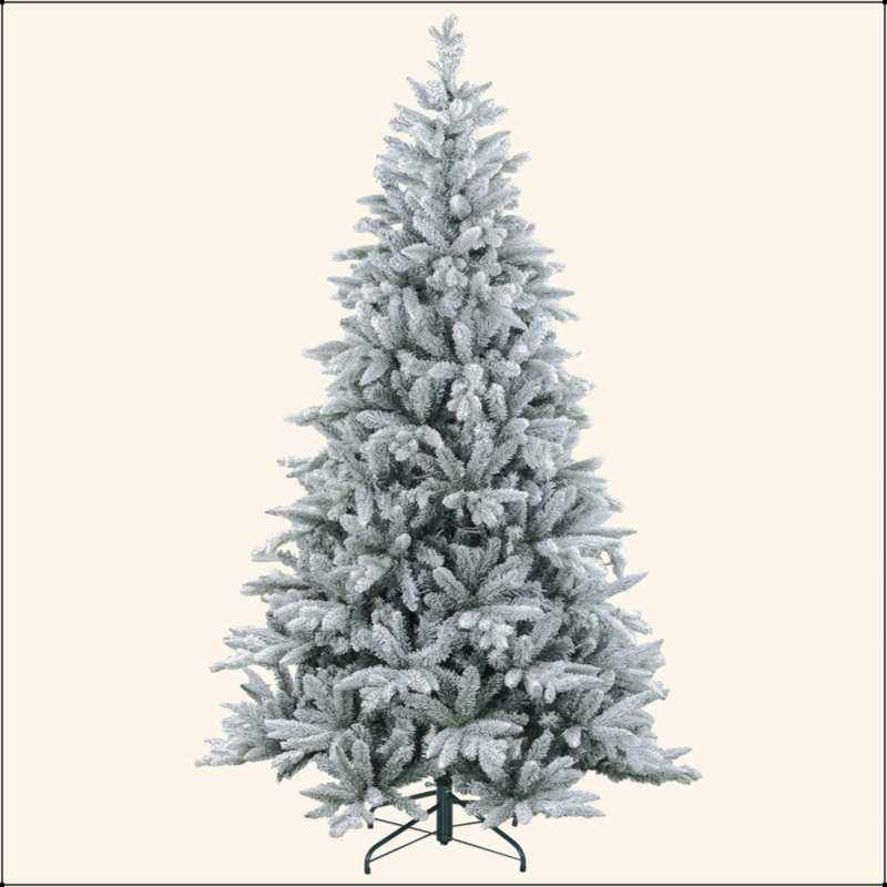 Arbre de Noël artificiel enneigé 7 pi avec 1401 pointes, support en métal pliable, assemblage facile, arbre de Noël articulé pour la maison, le bureau, les Fêtes, vert