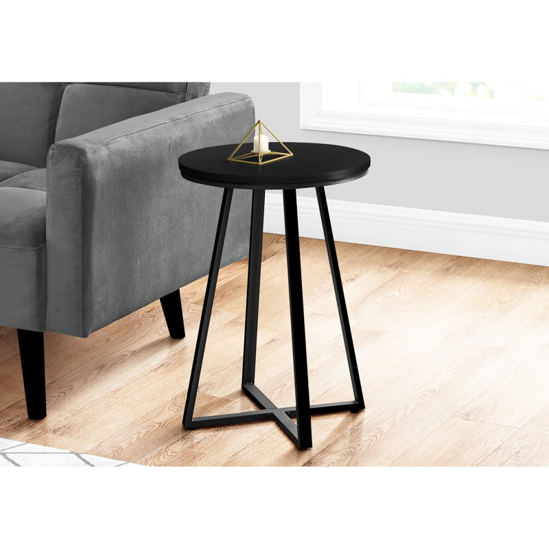 Table d'appoint moderne et moderne en métal noir pour le salon et le bureau
