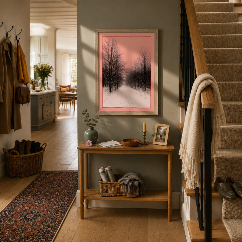 Winter Path At Dawn Scandinavian - Print, A1 - 84.1 x 59.4 cm, Oak