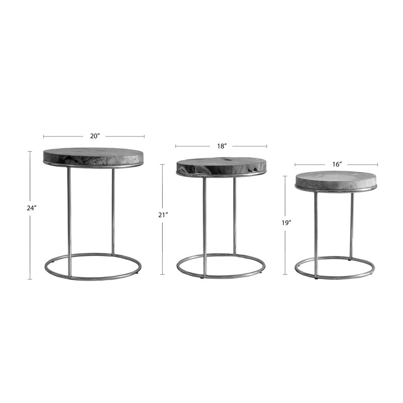 Cheray Solid Wood Top Nesting Tables