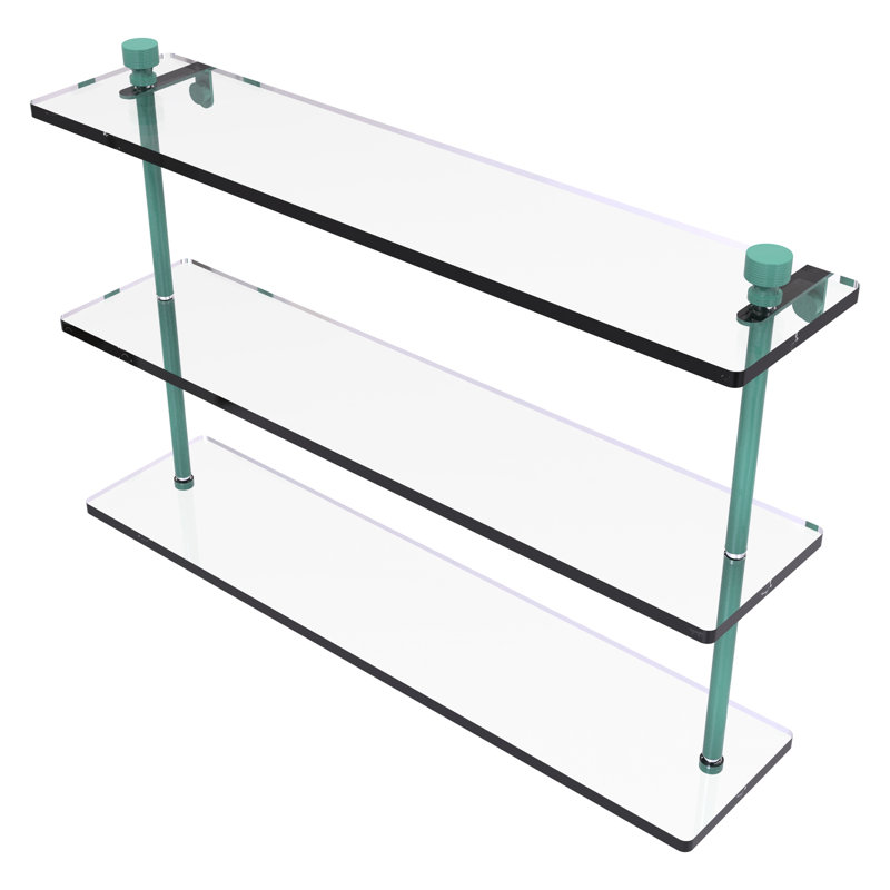 Ballenas 3 Piece Tiered Shelf, Sea Foam Green, 15" H x 22" W x 5" D