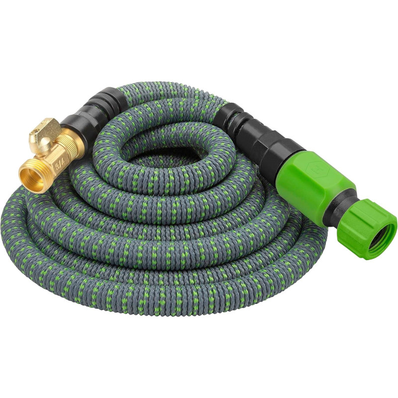HydroTech Expandable Burst Proof Garden Hose with Heavy Duty Brass Valve