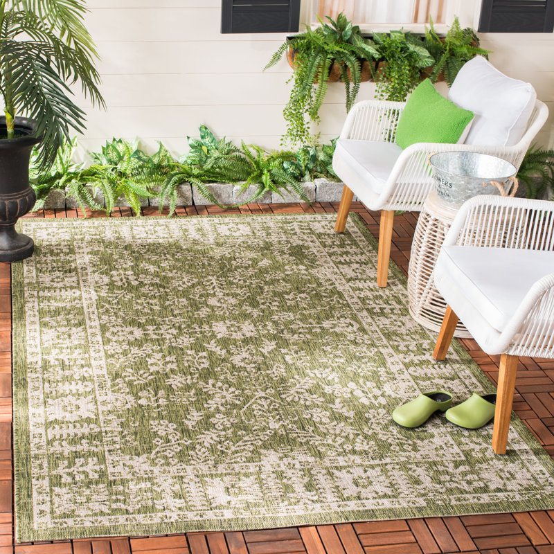 Amedee Performance Oriental Indoor/Outdoor Area Rug, Rectangle 8' x 10'