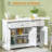 Modern Sideboard Buffet Cabinet With 2 Drawers And Adjustable Shelves, For Kitchen And Coffee Bar Storage-451553873