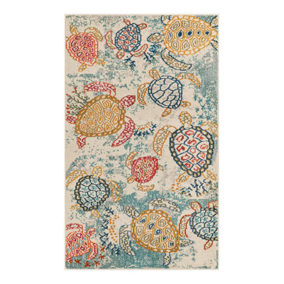 Tapis beige à motif animalier Vargas