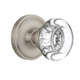 Classic Rosette with Round Clear Crystal Door Knob