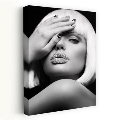 Diamond Lips Bw Art contemporain