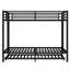 Metal Bunk Bed with Trundle, Black-114313891