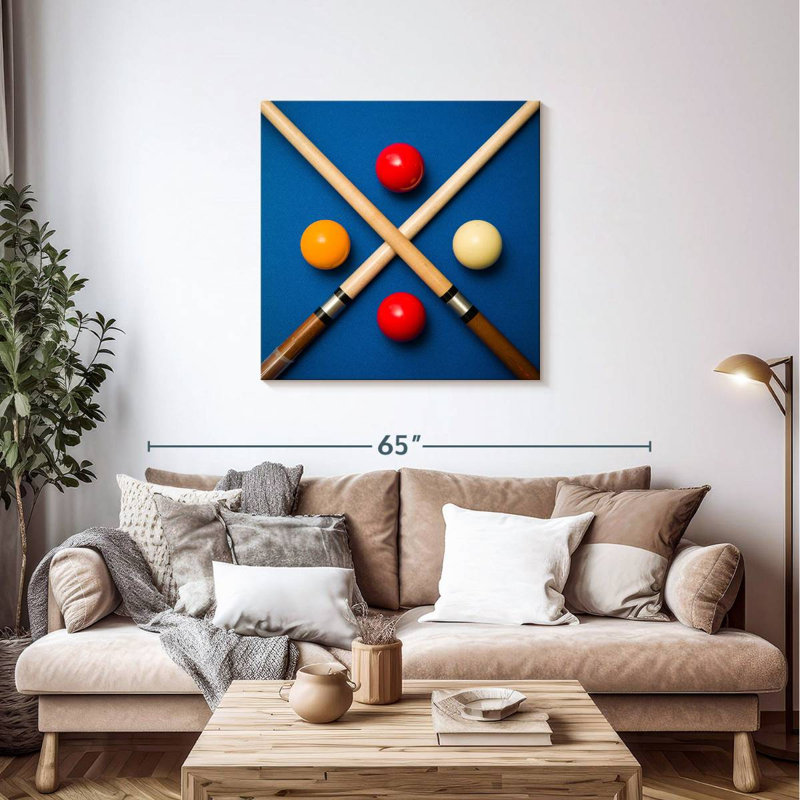 Balle et bâtons de billard Senne, H 36 po x l 36 po