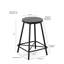 Tabouret de comptoir industriel noir de 24 pouces avec conception sans dossier peu encombrante-88626143