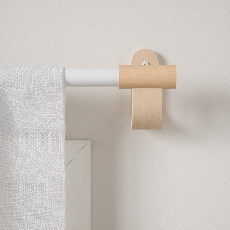 Adjustable 42" to 120" 1" Bellwood Curtain Rod, Natural