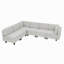 Canapé modulaire en lin 110,2 po x 78,7 po, canapé en U avec accoudoirs et dossiers réglables, canapé-lit réversible à 6 places avec sièges de rangement