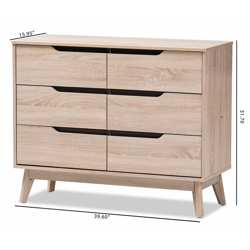 Commode double moderne à 6 tiroirs Ambridge