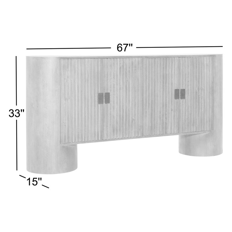 Stephenson 67" Wide Sideboard, Medium Brown